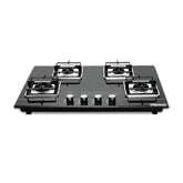 Surya Flame "ADORE HOB TOP" 4B Auto Ignition L.P.G Stove, Toughened Glass (Jumbo, Medium, Small) 360 Degree Revolving Nozzle, Doorstep Services, 5 Years Warranty
